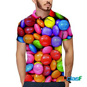 Mens Golf Shirt Tennis Shirt Rainbow Graphic Prints 3D Print