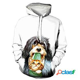 Mens Graphic 3D Animal Pullover Hoodie Sweatshirt Print 3D