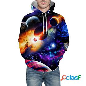 Mens Graphic Galaxy Star Print Pullover Hoodie Sweatshirt 3D