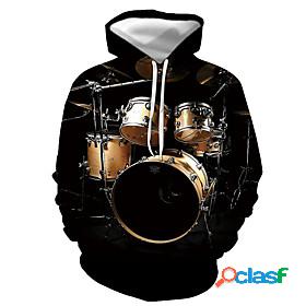 Mens Graphic Musical Instrument Pullover Hoodie Sweatshirt