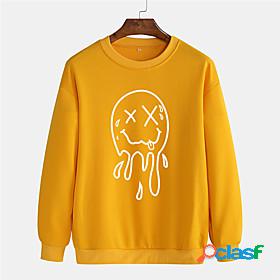 Mens Graphic Prints Smile Face Pullover Sweatshirt 3D Hot