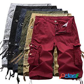Mens Hiking Shorts Hiking Cargo Shorts Military Solid Color