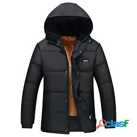 Mens Parka Fall Winter Daily Regular Coat Stand Collar