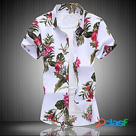 Mens Shirt Floral 3D Shirt Collar Daily Weekend Short Sleeve
