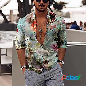 Men's Shirt Floral Collar Classic Collar Daily Holiday Long