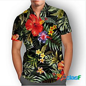 Mens Shirt Floral Graphic Classic Collar Athleisure Holiday