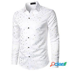 Mens Shirt Floral non-printing Turndown Home Daily Long