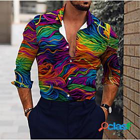 Men's Shirt Galaxy Optical Illusion Collar Street Casual