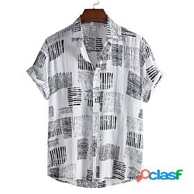 Mens Shirt Graphic Prints Stand Collar Casual Daily Short
