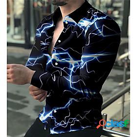 Men's Shirt Optical Illusion 3D Print Turndown Street Casual