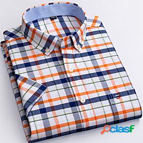 Men's Shirt Plaid Collar Button Down Collar Daily Long