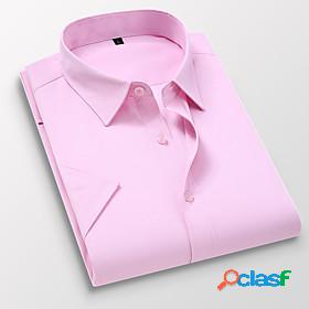 Mens Shirt Solid Colored Solid Color non-printing Button