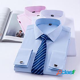 Mens Shirt Solid Colored Turndown Party Work Long Sleeve
