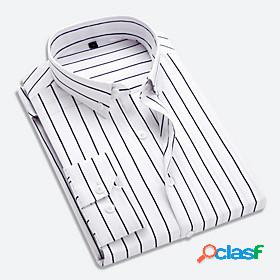 Mens Shirt Striped Collar Classic Collar Daily Work Long
