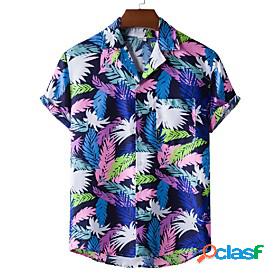 Mens Shirt Tropical Other Prints Classic Collar Casual