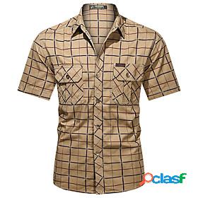 Mens Short Sleeve Hiking Shirt / Button Down Shirts Fishing