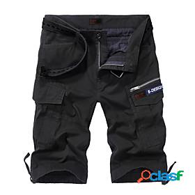 Mens Shorts Cargo Zipper Pocket Print Shorts Tactical Cargo