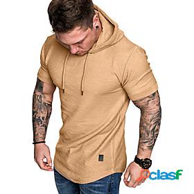 Men's Solid Color Pullover Hoodie Sweatshirt Causal Daily