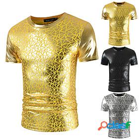 Mens T shirt Geometry Crew Neck Casual Daily Short Sleeve