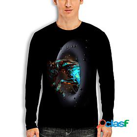 Mens T shirt Graphic Horse Animal 3D Print Round Neck Daily