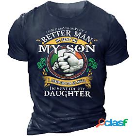 Mens T shirt Graphic Prints Letter 3D Print Crew Neck Casual