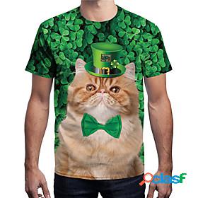 Mens T shirt Graphic Prints Saint Patrick Day Animal 3D