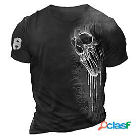 Mens T shirt Graphic Skull 3D Print Crew Neck Casual Daily