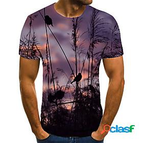 Mens T shirt Shirt Animal 3D Print Round Neck Casual Daily