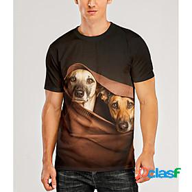 Mens T shirt Shirt Graphic 3D Animal 3D Print Round Neck