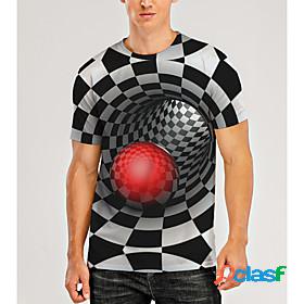 Mens T shirt Shirt Graphic Optical Illusion 3D 3D Print