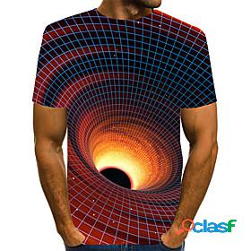 Mens T shirt Shirt Graphic Optical Illusion Abstract Round