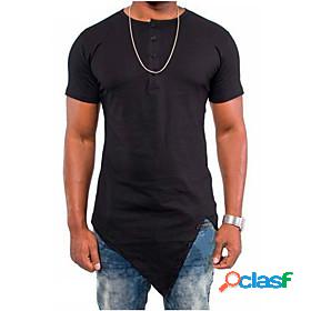Mens T shirt Solid Colored Solid Color non-printing Crew