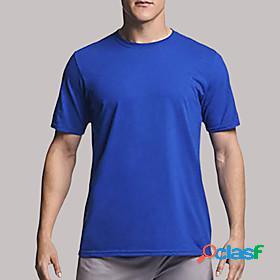 Mens T shirt Solid Colored non-printing Round Neck Casual