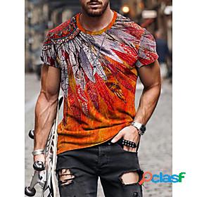 Mens T shirt Tribal Graphic Prints Totem Other Prints Round