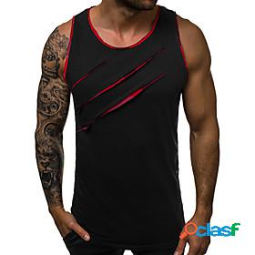 Mens Tank Top Graphic Solid Colored Basic Sleeveless Daily