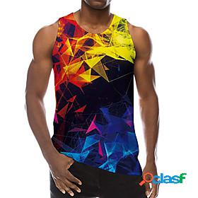 Mens Tank Top Undershirt 3D 3D Print Crew Neck Daily Holiday