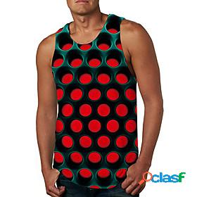 Mens Tank Top Vest Undershirt Shirt 3D 3D Print Crew Neck