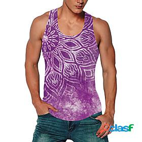 Mens Tank Top Vest Undershirt Shirt Totem 3D Print Crew Neck
