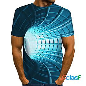 Mens Tee T shirt Graphic Optical Illusion 3D Print Round