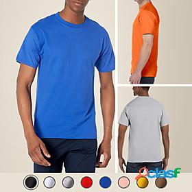 Mens Tee T shirt Plain Solid Color Crew Neck Casual Daily