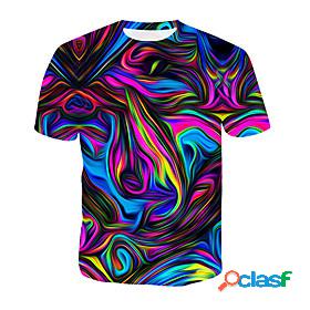 Mens Tee T shirt Shirt Graphic Abstract 3D Print Round Neck