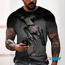 Mens Tee T shirt Shirt Graphic Prints Pistol 3D Print Crew