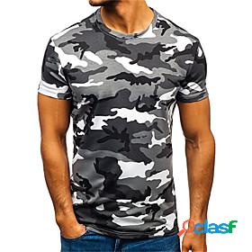 Mens Tee T shirt Shirt Military Round Neck Daily Going out