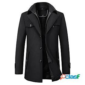 Mens Trench Coat Overcoat Fall Winter Daily Going out