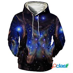 Mens Unisex Galaxy Graphic Prints Pullover Hoodie Sweatshirt