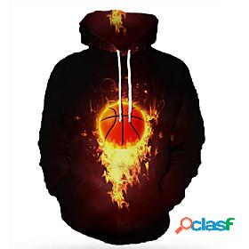 Mens Unisex Graphic Prints Basketball Pullover Hoodie