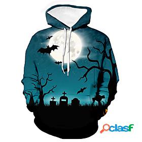 Mens Unisex Graphic Prints Bat Pullover Hoodie Sweatshirt