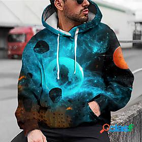 Mens Unisex Graphic Prints Galaxy Star Print Pullover Hoodie