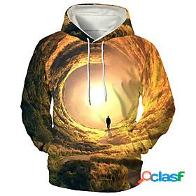 Mens Unisex Graphic Prints Landscape Pullover Hoodie