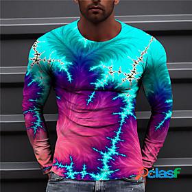 Mens Unisex T shirt Color Block Graphic Prints 3D Print Crew